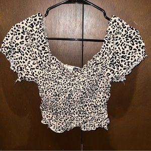 Leopard Print Cropped Top NWT